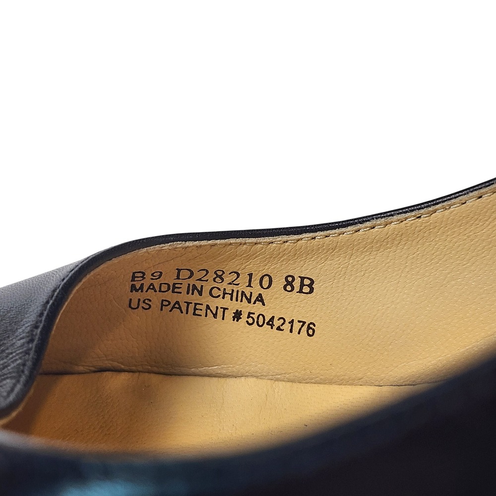 Cole Haan Leather Peep Toe Mary Jane Wedge Heels Womens 8 Black Office Business - Picture 10 of 10